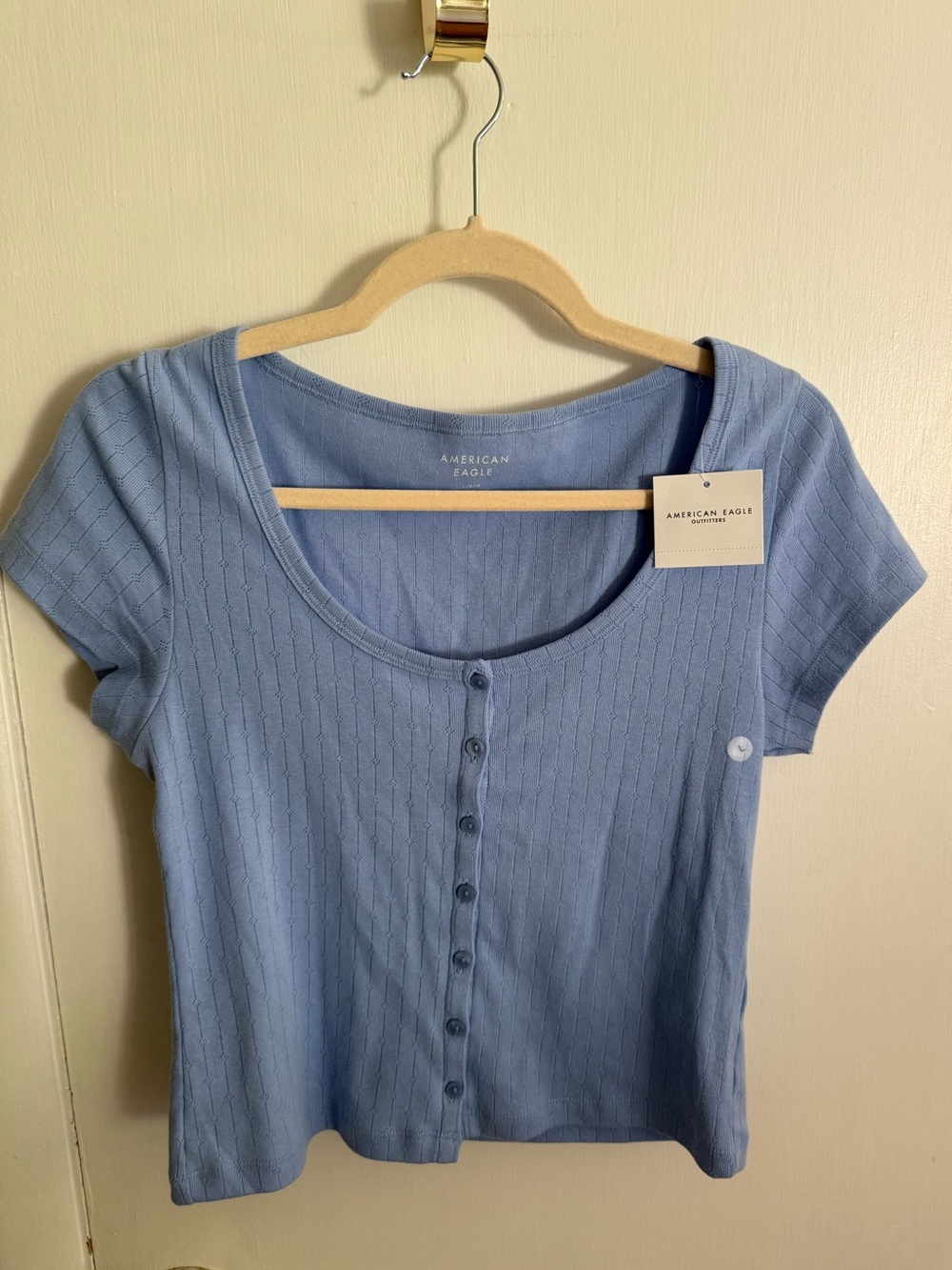 NWT American Eagle Pointelle Scoop Neck Shirt